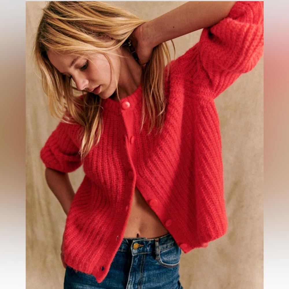 Sezane Emile Red Women's Cardigan